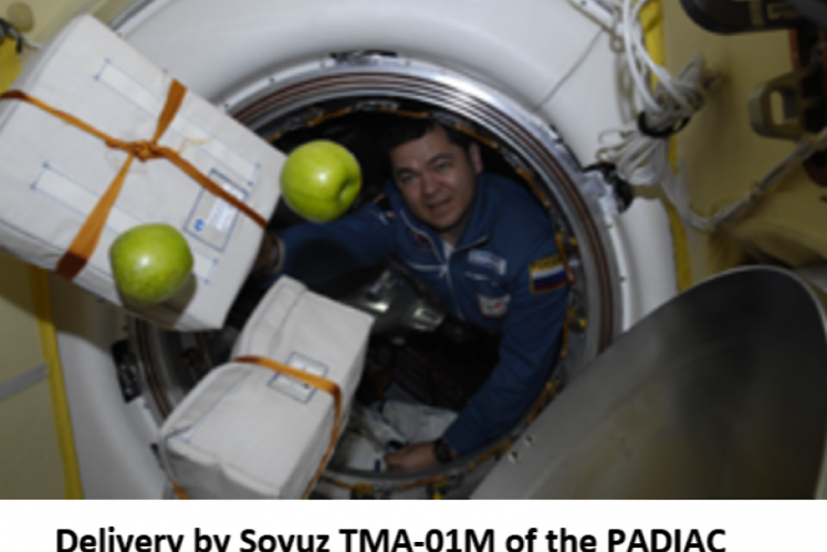 Delivery by Soyuz TMA-01M of the PADIAC experiment on board of the ISS (Source: ESA)